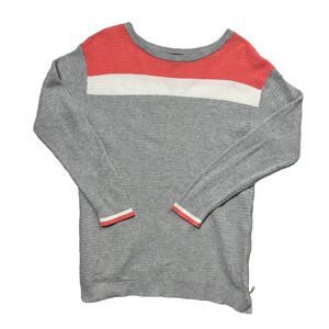 T by Talbots Women Mp Sweater Herringbone Knit Tricolor Fall Casual Outdoors